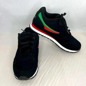 Fila Kids Black Tie Sneakers 4 Youth Boys Girls